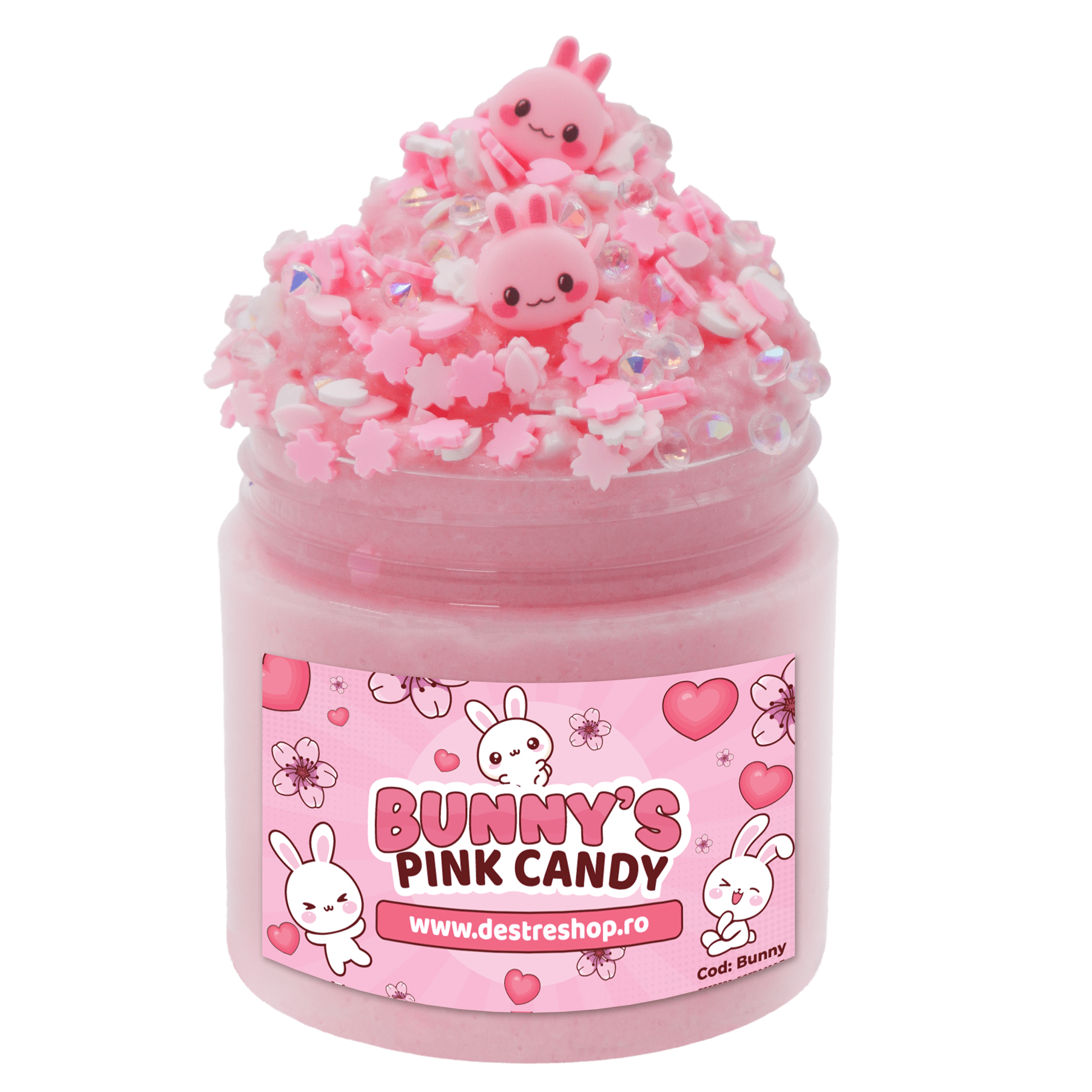 Bunny's Pink Candy (Fosforescent) jucarie anti stress