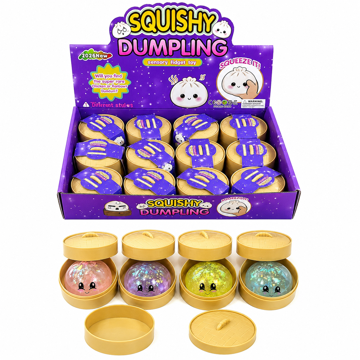 Jucarie antistres Squishy Dumpling 5,5 cm slow rising culori aleatorii pentru copii